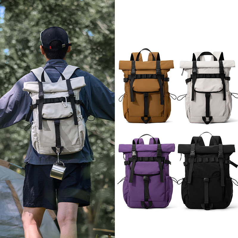 Laptop Bag Waterproof - Nowy męski plecak podróżny z rolowanym