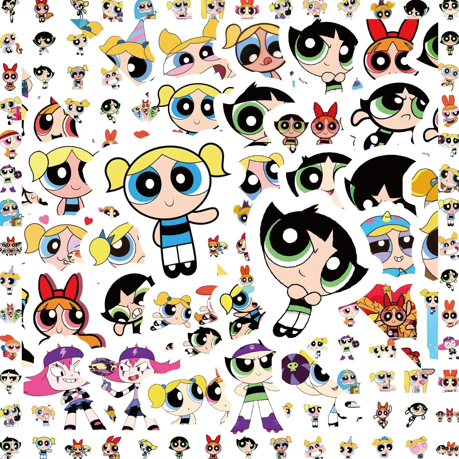 Laptop Bag Waterproof - 100 szt. Naklejek Powerpuff Girls, wodoodporne