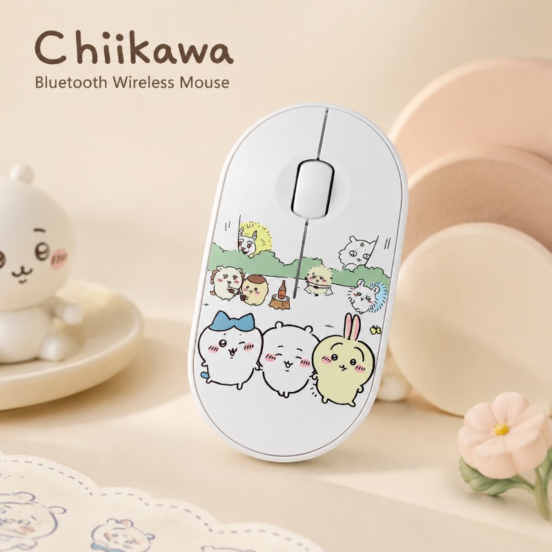 Laptop External Accessories - Urocza mysz bezprzewodowa Bluetooth Chiikawa, dwutrybowa,